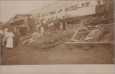 Canaan NH Sept. 15 1907 Railroad Train Wreck Passenger Car RPPC Postcard