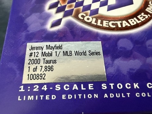 2000 Jeremy Mayfield Mobil 1 MLB World Series 1/24 Scale Action NASCAR Diecast - Picture 5 of 7