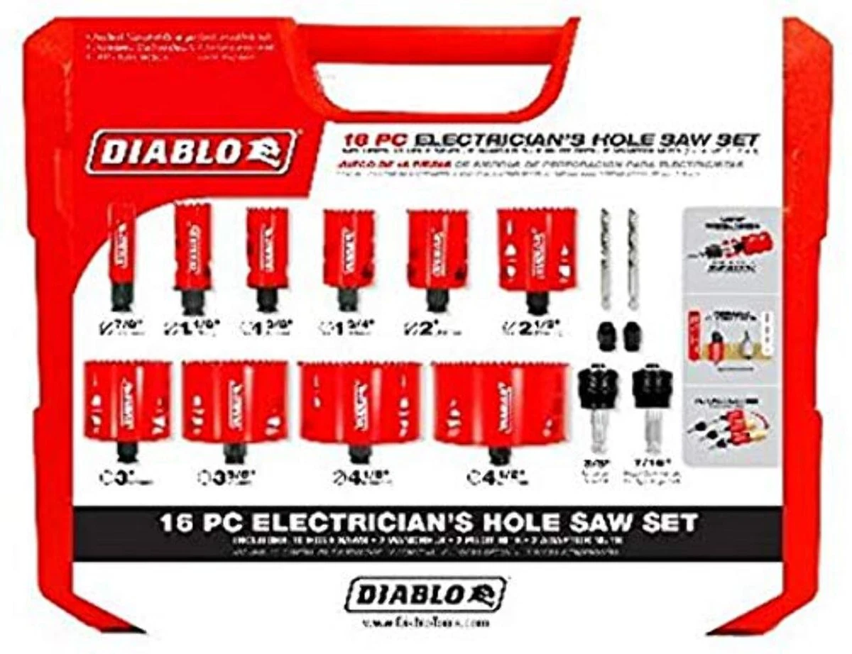 Cuttex Tools 1-5/8" (41mm) Bi-Metal Hole Saw Kit, 6 Piece Set - Max 40mm Depth