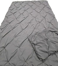 Pottery Barn Pintuck Comforter  Sham Twin XL Dorm Teen Microfiber Dark Gray
