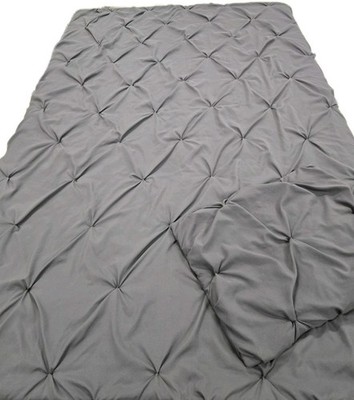 Pottery Barn Pintuck Comforter & Sham Twin XL Dorm Teen Microfiber Dark Gray
