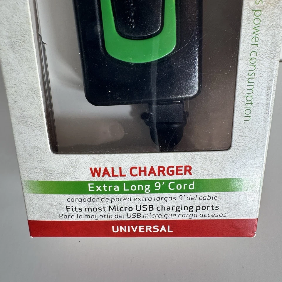 NUEVO Verizon Micro USB CARGADOR DE PARED 9 pies cable micro extracción ahorro de energía Foto 2 de 4