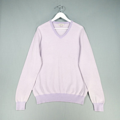 Neiman Marcus Pullover Herren Extra Large Lila Baumwolle Kaschmirmischung Strick Oberteil