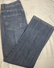 The Children's Place Boys Sz 10 Husky Jeans Blue Dark Wash Bootcut Adjustable