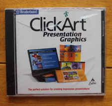 Broderbund ClickArt Presentation Graphics SEALED Cracked Case