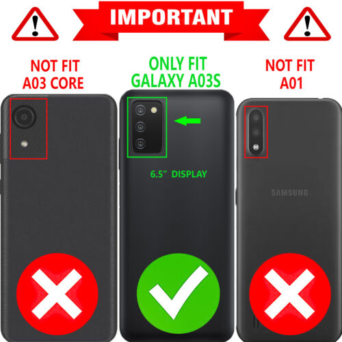 For Samsung Galaxy A03S Case Phone Cover Shockproof + Tempered Glass Protector - Picture 35 of 89