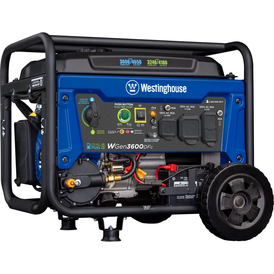 Westinghouse Refurbished 4,650/3,600-Watt Dual Fuel Portable Generator