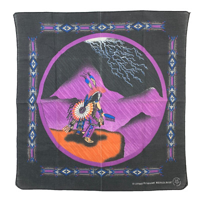 Vintage 15187 Hav-A-Hank Tribal Dancer Scarf Bandana 20.5'' x 21.5'' Made in USA