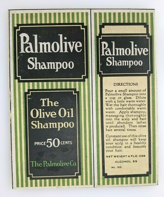 Vintage Palmolive Olive Oil Shampoo 50 Cents Cut Store Cardboard Advertising 
