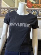 VTG Hayward Black t-shirt bust 28" Length 21 xs/s Round Neck