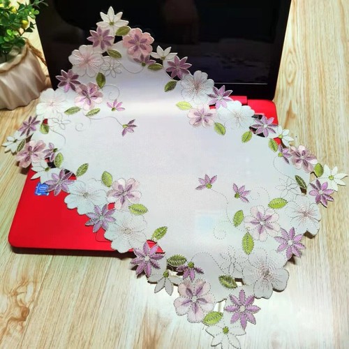 Set of 4 Vintage Embroidery Cutwork Lace Flower Placemat Dining Table Mats Doily - Picture 5 of 89
