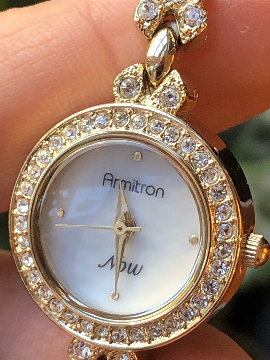 Armitron Now Ladies Watch Gold tone crystal flowers and  display picture 2