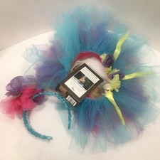 Girls Play Wonder Colorful Tutu With Matching Headband Set Blue PurplePinkYellow