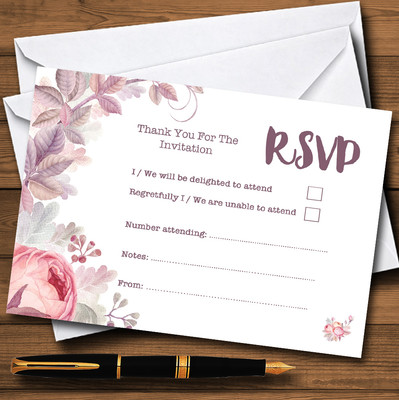 Schöne Aquarell Blumen personalisierte RSVP Karten