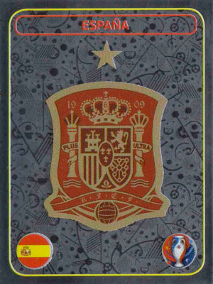 Panini Sticker Fußball EM Euro 2016 Nr. 346: ESP Espana Wappen Glitzer Bild NEU