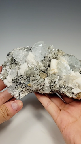 Aquamarine Albite and Scheelite Pingwu County China - Video 1 of 1