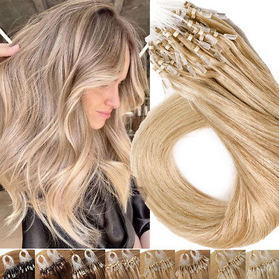 Loop Micro Ring 100% Real Human Hair Extensions Micro Beads Tip Link THICK 1g US