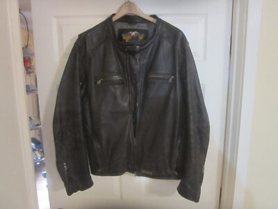 MENS XL VINTAGE HARLEY DAVIDSON NEVADA VENTED LEATHER MOTORCYCLE RIDING JACKET