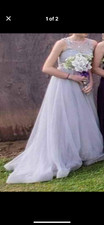 Prom Prom Size 0 Long Full Princess style formal gown gray