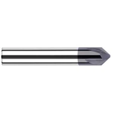 Harvey 827845-C3 Chamfer Mill: 4 Flutes, Solid Carbide, 3/8" Shank, AlTiN Coated