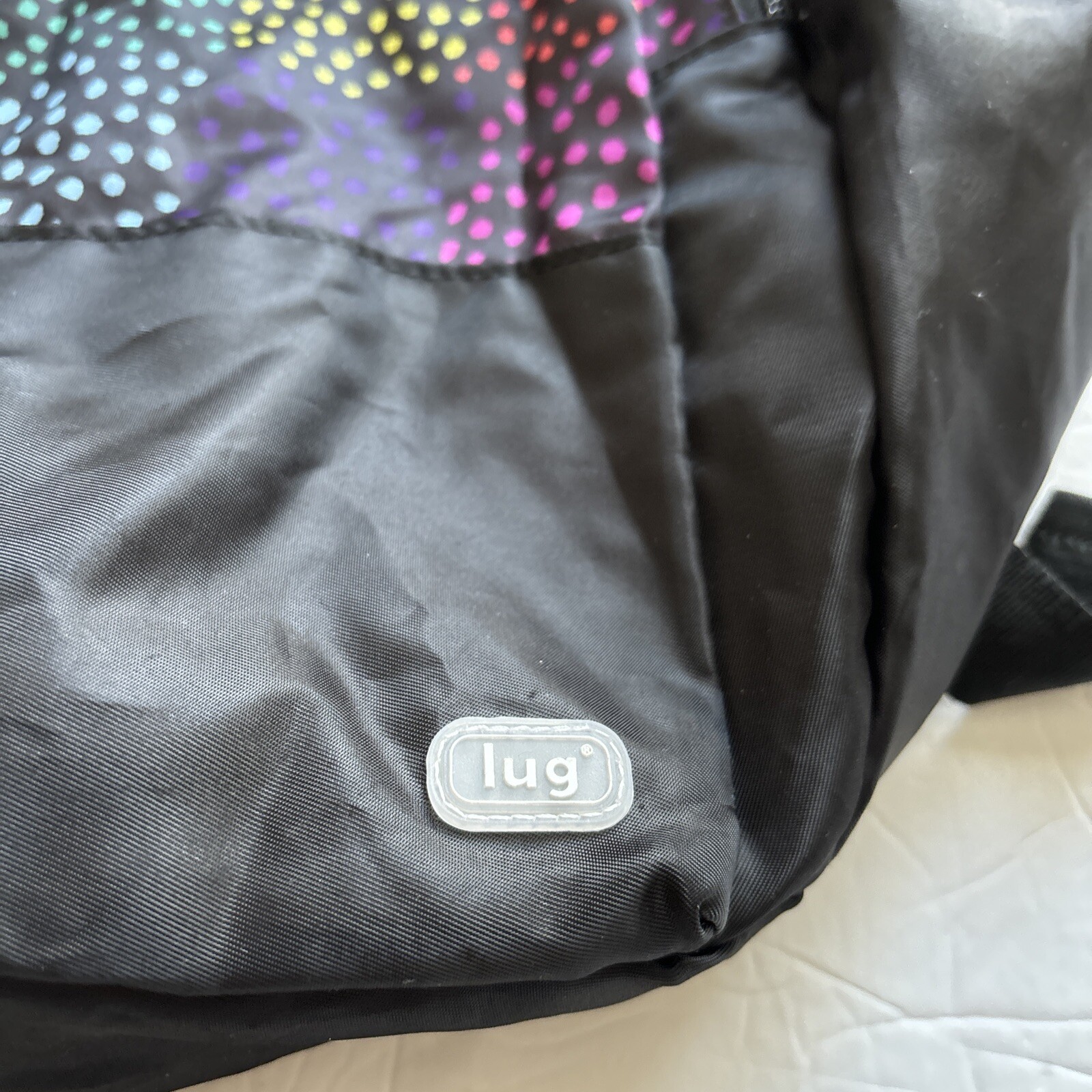LUG Echo Packable Backpack Black Rainbow Dots Lig… - image 5