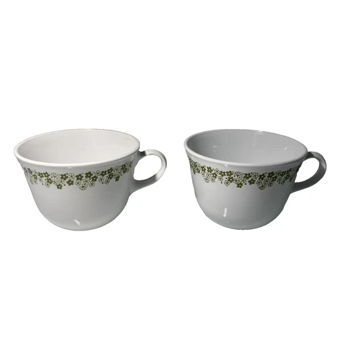Vintage Pyrex Corelle Spring Blossom Crazy Daisy Coffee Tea Cup Mug set of 2