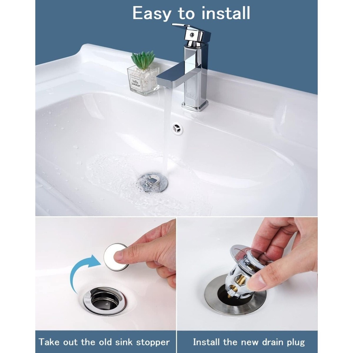 Tappo Lavandino Con Filtro 2 In 1 - Universale Per Bagno, Cucina, Vasca (32-40mm)