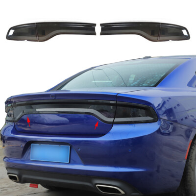 Smoked Rear Tail Light Covers Trim Exterior Accessories For 2015+ Dodge Charger