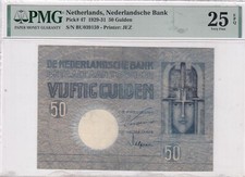 Netherlands P.47 50 Gulden 1929 PMG 25 Very Fine