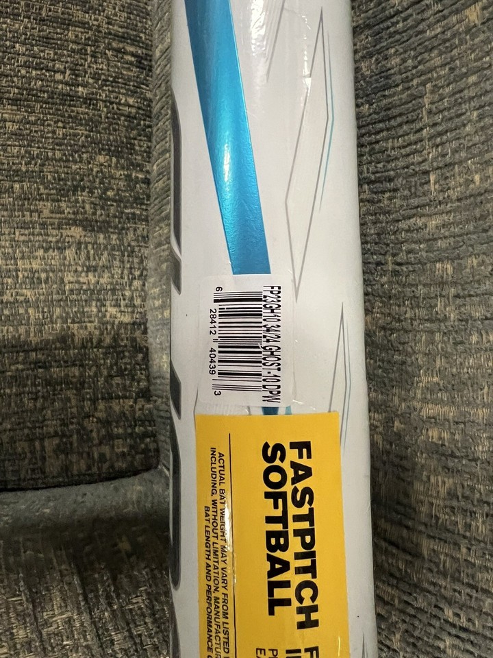 Batte Softball Easton Ghost Double Baril 2023 - 34 Pouces, 24 Oz, Blanc Composite