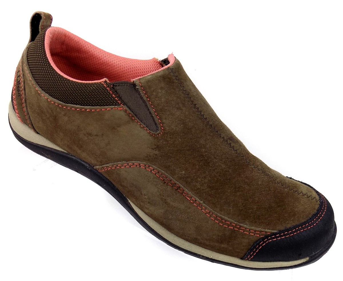 LL Bean Womens Slip On Loafer Size Brown Suede Casual Sneaker Comfort  Shoes