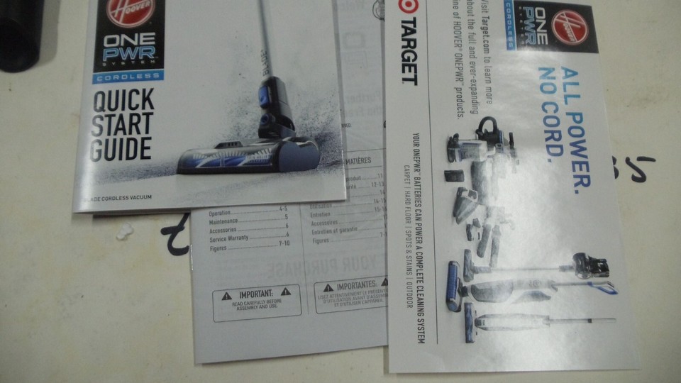 HOOVER ONEPWR BLADE CORDLESS STICK VACUUM BH53310 73502048559 eBay