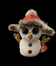 2018 TY Beanie Boos Buttons 6” Plush Christmas Winter Snowman