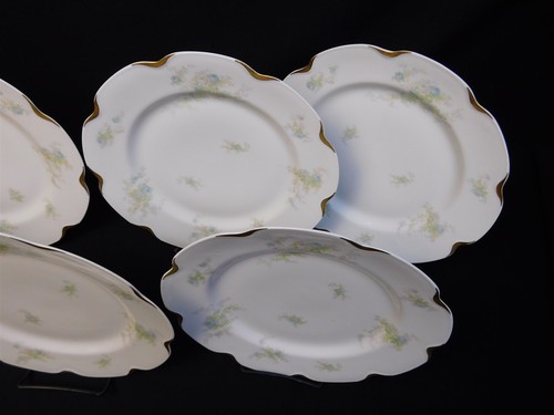 7 HAVILAND LIMOGES France Blue Floral Gold Daubs SCHLEIGER 456B 9.5" Plates - Picture 4 of 21