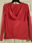 juniors girls  pink pullover long sleeve shirt w/ hood. size large EUC  vneck.  — photo 4
