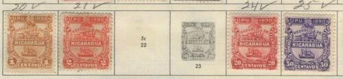 Trenes y ferrocarriles Sellos nicaragüenses Individual