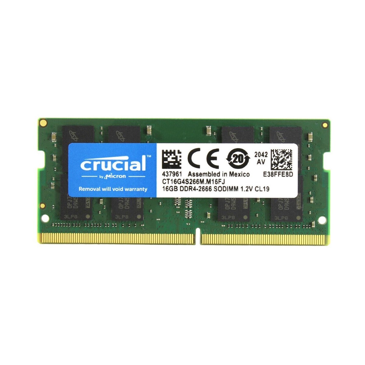 New Crucial 32GB (2X16GB) DDR4 2666MHz PC4-21300 SODIMM Memory Ram