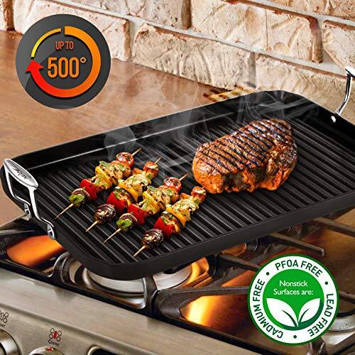 Nonstick Stove Top Grill Pan - PTFE/PFOA/PFOS Free Need two Burners 20" x 13" - Picture 7 of 7