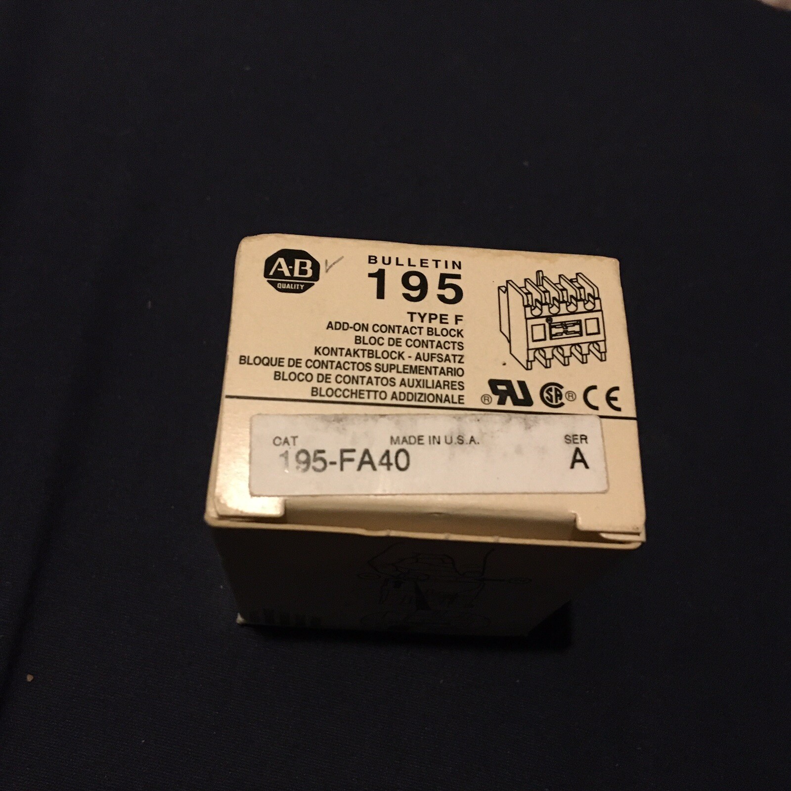 Allen Bradley 195-FA40 Add On Contact Block Series A Rockwell Automation 195FA40