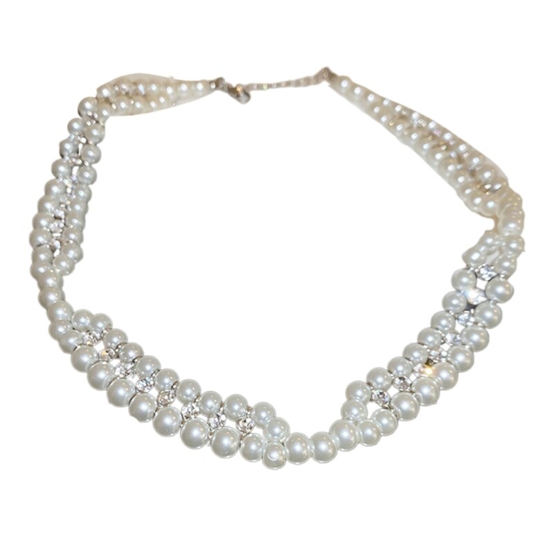 Imitation Pearls Zircon Clavicle Chain Necklace for Women Fashion Jewelry