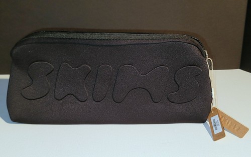 2 X New Skims Kim Kardashian Neoprene Zip Black Makeup / Travel Pouch w/ Zipper - Picture 4 of 8