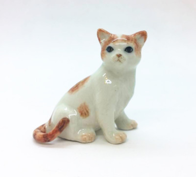 Arabian Mau Cat Ceramic Cute Pet Miniature Figurine Handmade Collectible Decor