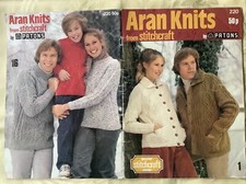 Patons Aran Knits knitting pattern book 220. 16 family Aran designs