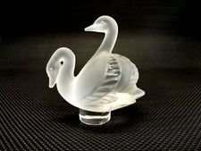 SCULTURA CRISTALLO Lalique France Cigni AMORE FIGURE LOVE Swans FROSTED GLASS