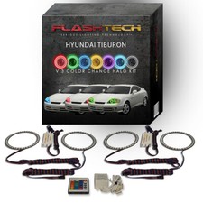 Rgb Angel Eye Led Halo Kit With Ir Remote For 03-04 Hyundai Tiburon Headlights Rgb Angel Eye Led Halo Kit With Ir Remote For 03-04 Hyundai Tiburon Headlights