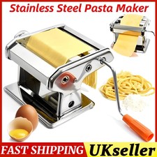Hand Pasta Machine Pastry Roller Spaghetti Tagliatelle Maker Stainless Steel New