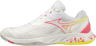 MIZUNO Badminton Shoes WAVE FANG 2 FIT White Pink Yellow 71GA2312