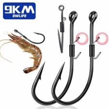 10Pcs Live Shrimp Hooks High Strength Catfish Fishing Hooks Saltwater Freshwater
