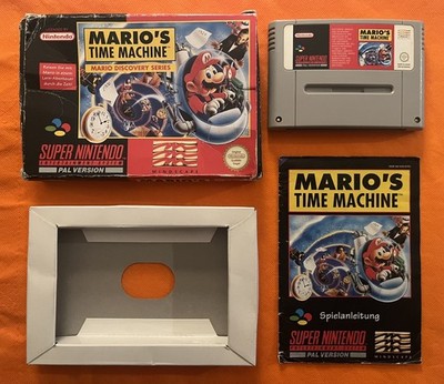 Mario's Time Machine OVP Complete in Box Super Nintendo SNES PAL Top Klassiker