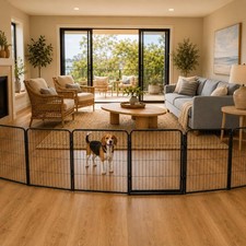 Extra Wide Adjustable Dog Gate w/Door   24 inch Tall  Up to 176 inch Wide 8